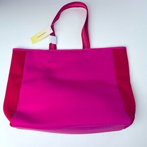 NWT SUMMERSALT Neoprene Pink And Red Tote Bag